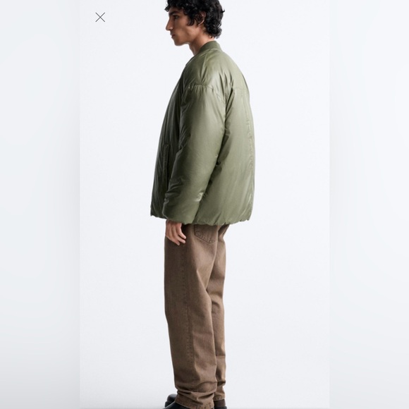ZARA Oversized Bomber Jacket – Unisex, Size M, Green, New with Tags - Picture 9 of 17